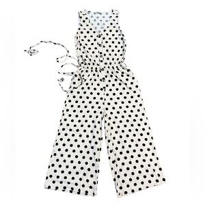 Grae Linen New Zealand Designer Linen Polka Dot Jumpsuit Size 4